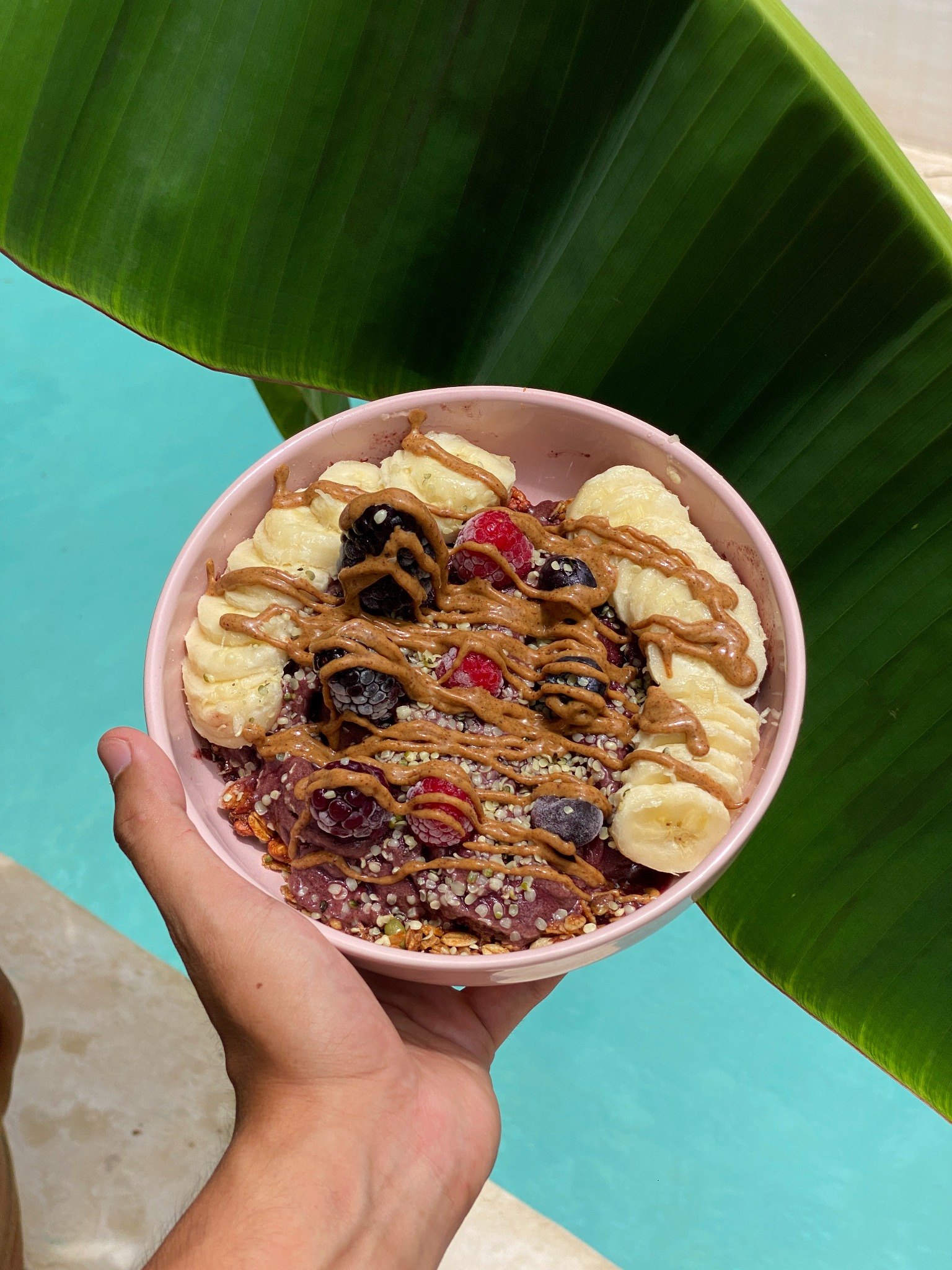 Brazilian açaí bowl with banana and berries